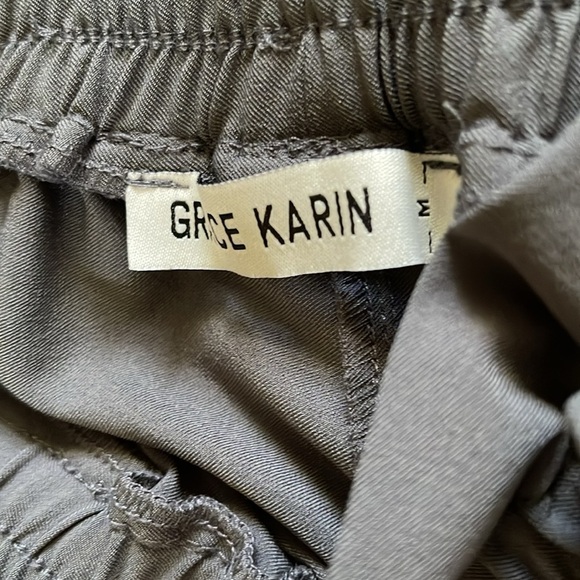 Womens Grey Tie-Waist Pants - Picture 2 of 3